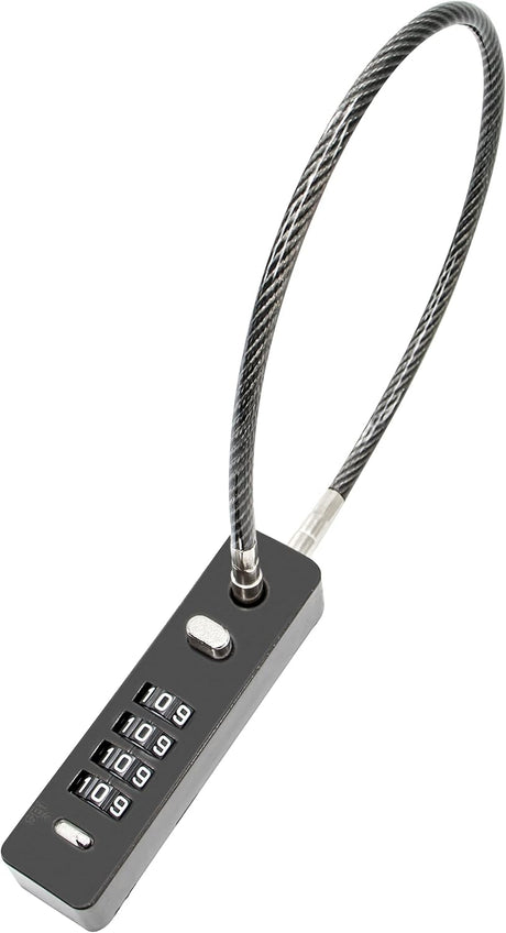 Combination Lock Cable Security Steel Cable Luggage Lock, Bike LockWeatherproof with Resettable Code, Braided Steel Coated Anti-Theft, Waterproof Cycling Cable Locks, Black (1.96 Feet 5 mm)