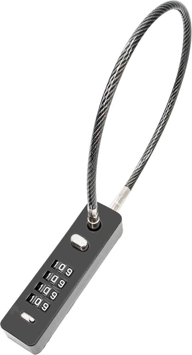 Combination Lock Cable Security Steel Cable Luggage Lock, Bike LockWeatherproof with Resettable Code, Braided Steel Coated Anti-Theft, Waterproof Cycling Cable Locks, Black (1.96 Feet 5 mm)