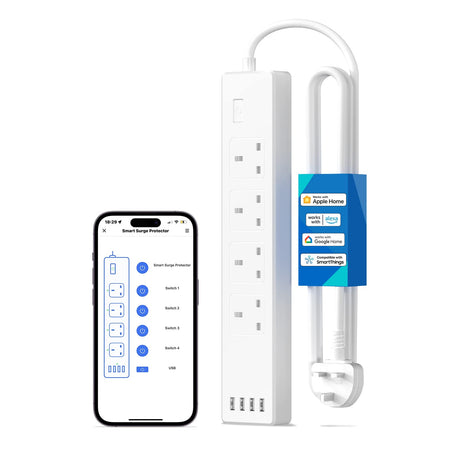 Meross Outdoor Smart Plug 13A IP44 WiFi Plug, Compatible with Apple HomeKit Alexa Google Assistant SmartThings, Voice Control 2 Grounded Heavy Duty Outlets