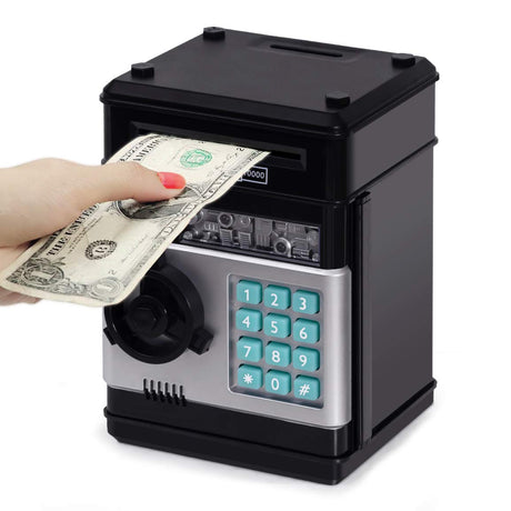Refasy Piggy Bank for Girls & Boys, 4-11 Years - Electronic ATM Money Bank for Kids & Adults, Safe Coin Bank Toy, Pink