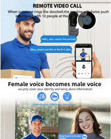 UanTii Tuya Smart Video Doorbell 720P HD Wireless Video Intercom Door Bell Camera Two-Way Audio Night version for Home Security