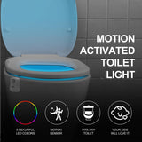 Toilet Night Light Toilet Bowl Light Motion Sensor with 8 Color Changing, Sensor LED Washroom Night Light Fits Any Toilet