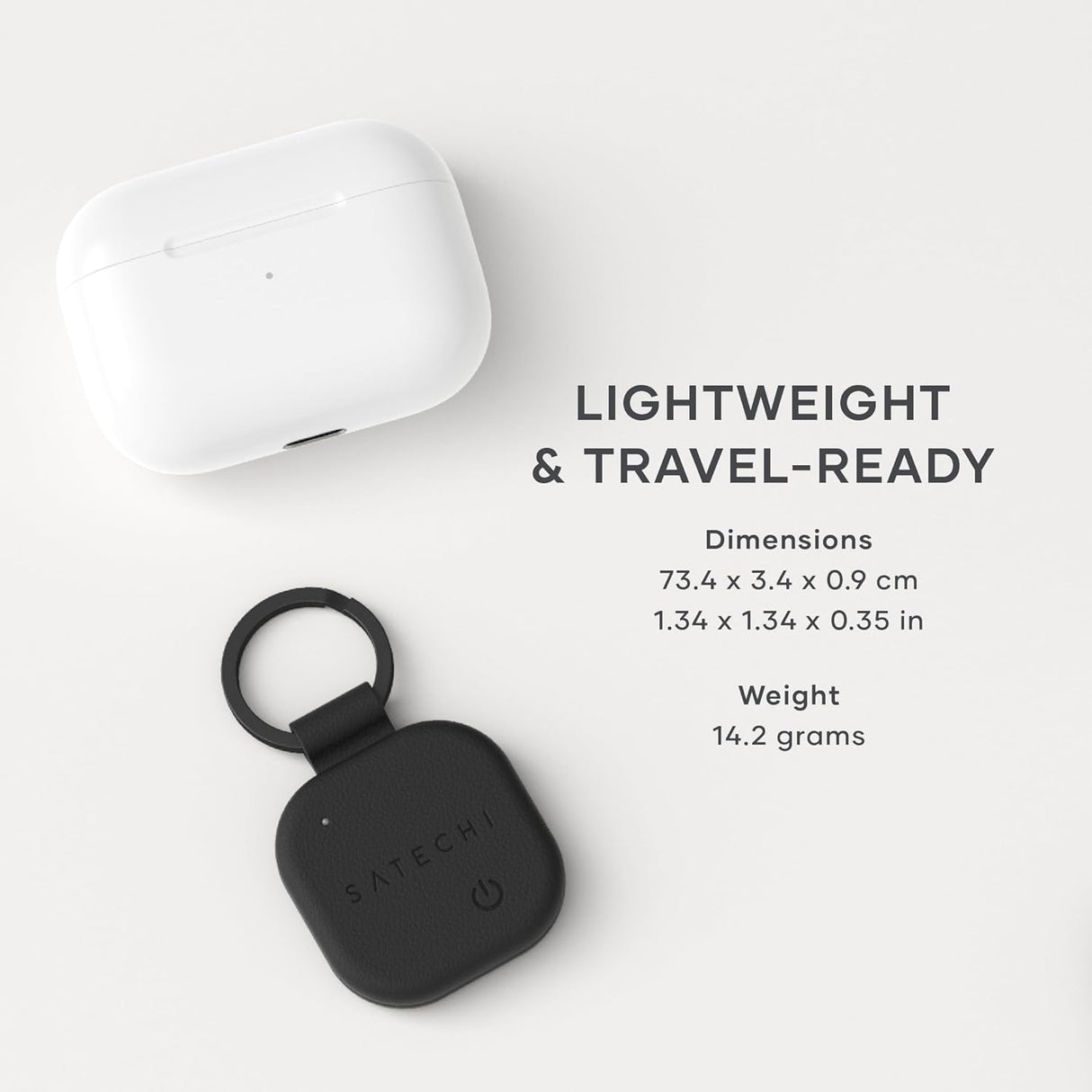 Satechi FindAll Keychain with Find My, Wireless Rechargeable, Location Tracker, Left-Behind Alerts, Loud Audible Chime, Works with iPhone, iPad, Mac – Black