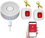 Wifi Caregiver Pager, Call Button, Wireless Alert System, Personal Panic Alarm, Emergency Button For Elderly Patient Seniors Disabled, 2 Sos & 1 Receiver