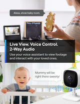 Tapo TP-Link Indoor Security Camera for Baby Monitor, Dog Camera w/Motion Detection, 2-Way Audio Siren, Night Vision, Cloud & SD Card Storage(Up to 128 GB), Works w/Alexa & Google Home (C100)