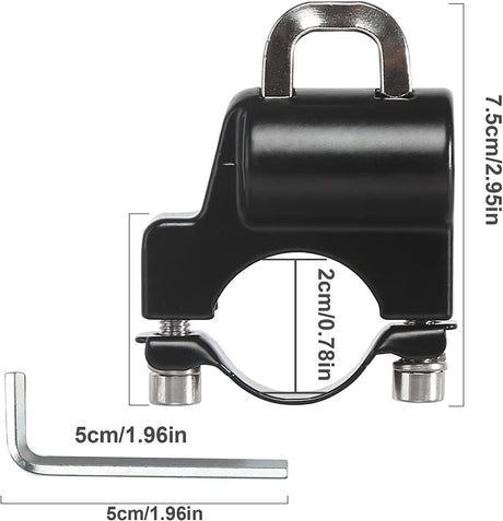 ZORBES® Helmet Lock, 22-28mm Motorbike Helmet Lock Motorbike Accessories, Bike Helmet Lock Helmet Locks for Motorbikes Electric Motorbike Helmet Accessories for Handlebar Tubing