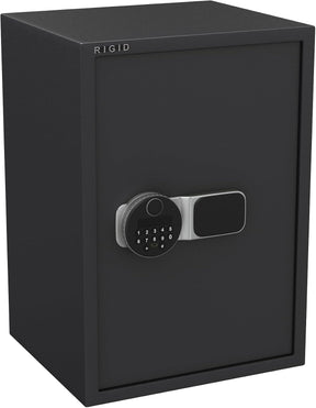 RIGID Hotel Safe Box | Tall Steel Strongbox with Digital Lock and Key | Heavy-Duty Safe for Office, Home, Business Use | Secure A4 Files, Jewelry, Cash (33D x 35W x 50H CM), Pre-Assembled