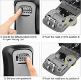 SKEIDO 4 Digit Metal Outdoor Safe Key Box Key Storage Organizer Box Security Storage Lock Box Outdoor Wall Mount Case Storage Tools