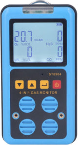 BROLEO Portable 4-Gas Detector (H2S/O2/CO/LEL) with LCD + Alarm