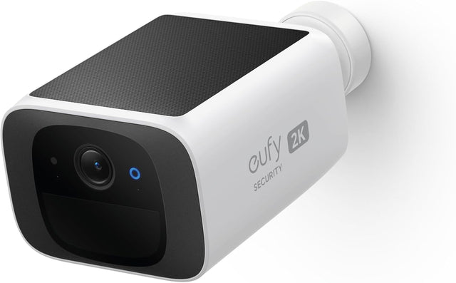 eufy security S220 SoloCam Solar Security Camera Outdoor Wireless, Continuous Power, 2K Resolution Home Security Camera, 2.4 GHz Wi-Fi, No Monthly Fee, HomeBase 3 Compatible (1, Solo Cam)