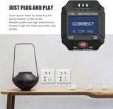 Electric Socket Tester, UK Plug Outlet Smart Socket Tester Digital Display LCD Socket Tester Circuit Polarity Detector Wall Plug Breaker Finder Leakage Test
