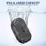 Waterproof Lock Box, Portable 4-Digit Combination Safe Boxes with Removable Cable, Anti-Theft Small Security Lockbox, Resettable Code Cash Case, Outdoor Key Hider for Travel, Gym, Hotel, Dorm, Beach