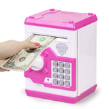 Refasy Piggy Bank for Girls & Boys, 4-11 Years - Electronic ATM Money Bank for Kids & Adults, Safe Coin Bank Toy, Pink