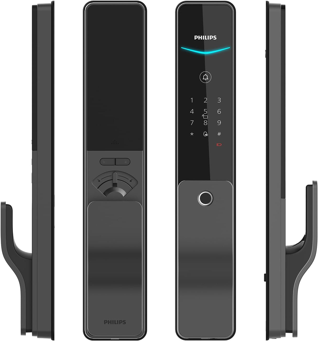 Philips EasyKey DDL801-5HBS Push-Pull Smart Lock, Fingerprint + App