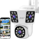 2NLF 4MP Outdoor WiFi Security Camera, 3-Lens, 360° Auto Tracking