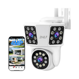 2NLF 4MP Outdoor WiFi Security Camera, 3-Lens, 360° Auto Tracking