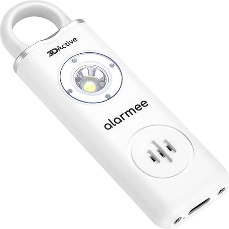 3DActive Alarmee Rechargeable Personal Safety Alarm for Self Defense, Women, Teens and Elderly, Pocket Size 130dB Loud Siren with LED Light