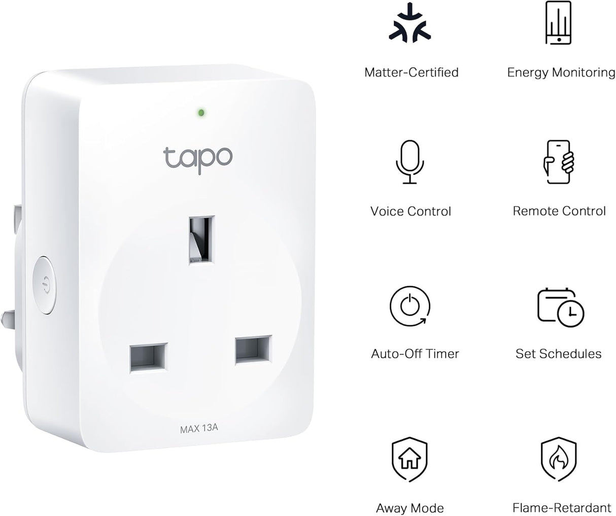 Tapo P110M Mini Smart Wi-Fi Plug, Energy Monitoring, Matter Certified