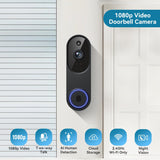 Guggre 1080P Video Doorbell Camera, Intelligent Human Detection, Cloud Storage, Chime Included, Live View, 2-Way Audio, IR Night Vision, Wide Angle Lens, Indoor/Outdoor