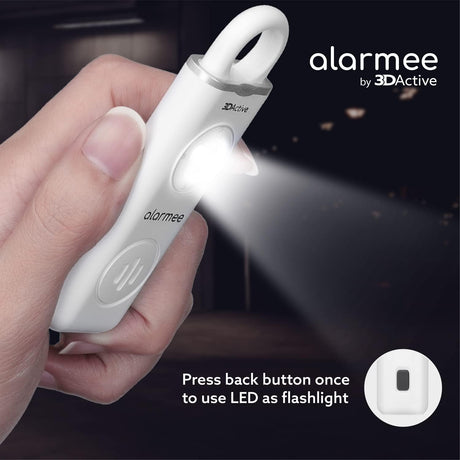 3DActive Alarmee Rechargeable Personal Safety Alarm for Self Defense, Women, Teens and Elderly, Pocket Size 130dB Loud Siren with LED Light