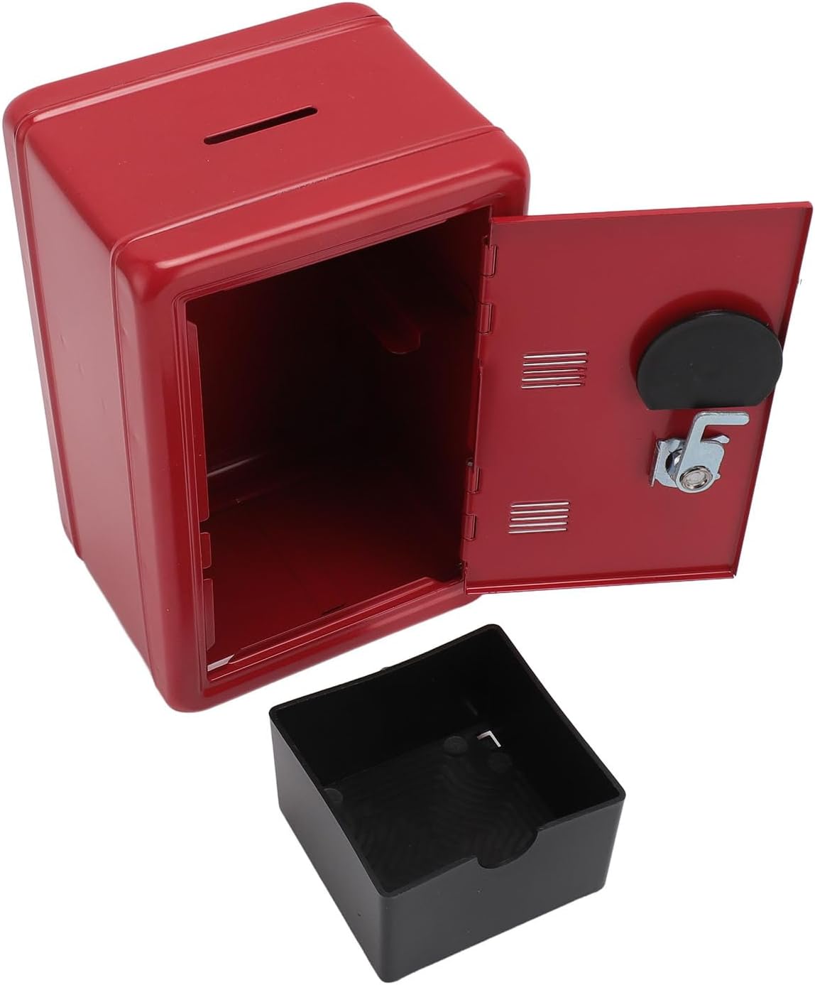 Mini Safe Box Red Dictionary Shape Money Bank Metal Piggy Bank with Lock Key Password for Coins Jewelry Valuables