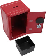 Mini Safe Box Red Dictionary Shape Money Bank Metal Piggy Bank with Lock Key Password for Coins Jewelry Valuables