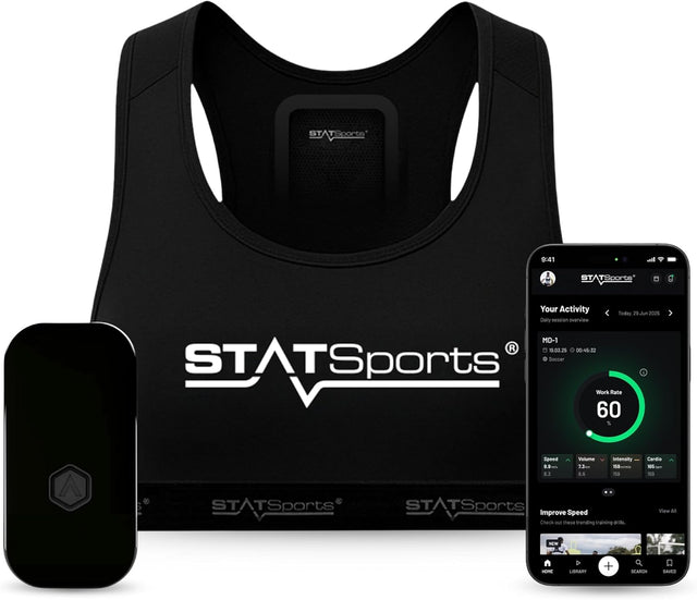 STATSports Academy Football GPS Tracker Vest – Pro-level Football Tracker with All-In-One App for Coaching, Training and Nutrition – Tracks 24 Metrics – GPS Vest Used by Pro Players, Adult S