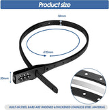Ultra-Lightweight Armoured Bike Lock Cable - 3-Digit Combination, Recodable & Tamper Resistant Security Zip Tie for Bikes, E-Scooters, Helmets, Prams, Strollers - Portable & Weatherproof Black Lock