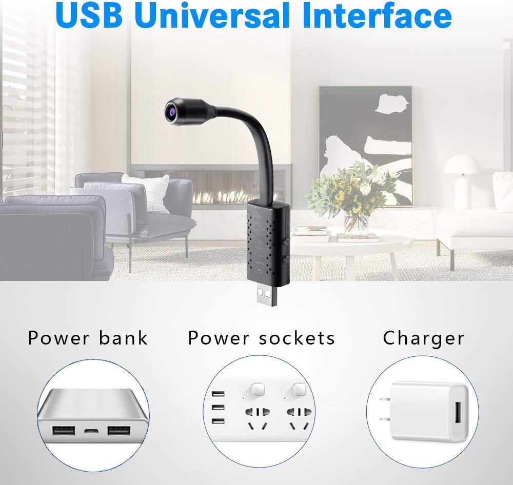 Elikliv U21 HD Smart Mini WiFi USB Camera Wide Angle Camera, Remote Network Small Camera Monitor AI Human Detection Real-time Surveillance IP Camera for Home Household