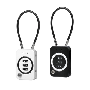NALACAL 2-Pack Combination Cable Lock with 3-Digit Code, Black/White