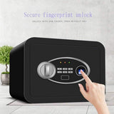 Safe and Durable Fireproof Waterproof Safe Safe Deposit Box Safe Box Safes Electronic Fingerprint Password Key Storage Cabinet with Partition Alarm System - Cash Box - Multicolor -35X25X25cm for Home