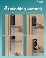 Philips EasyKey DDL615-5HBS Smart Lock, Fingerprint + PIN + RFID + App