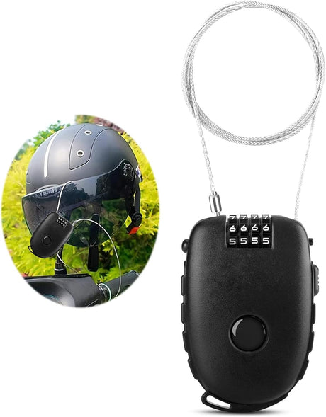 4-Digit Combination Padlock with Flexible Cable, Mini Heifer-Shaped Lock for Luggage, Suitcase, Laptop, Bike, Stroller, Toolbox, Locker, Safety Pad Lock for Travel Security