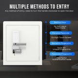 RPNB Home Safe Box,Personal Money Safe,Biometric Cabinet Safes,45 L | White Money Safe for Home, Metal Office Safe with Fingerprint Lock,Voice Prompt,One-Touch Unlock,Jewellery Drawer,Home,Hotel