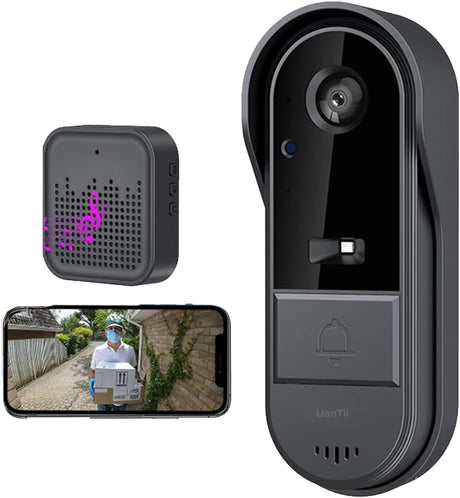 UanTii Tuya Smart Video Doorbell 720P HD Wireless Video Intercom Door Bell Camera Two-Way Audio Night version for Home Security