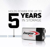 Energizer Max 9V Alkaline Battery (1-Pack)