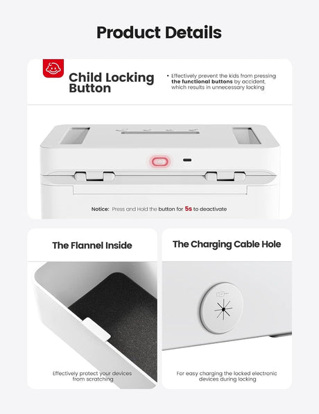 TERRIFI Metal Timed Lock Box, Time lock Box with Child Lock and LED Display, Self-Control Timer Locker, for Phones, Snacks, Video Games or Other Temptations, Can reduce Stress & Anxiety