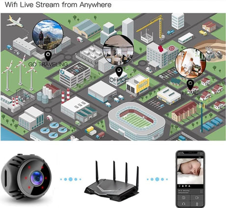 Mini Hidden Camera 1080P HD Hidden Camera Portable Small Nanny Cam with Night Vision and Motion Detection - Built-in Battery - Covert Security Camera for Home/Office/Indoor/Outdoor