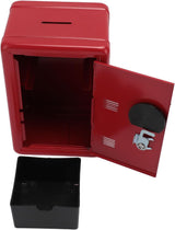 Mini Safe Box Red Dictionary Shape Money Bank Metal Piggy Bank with Lock Key Password for Coins Jewelry Valuables