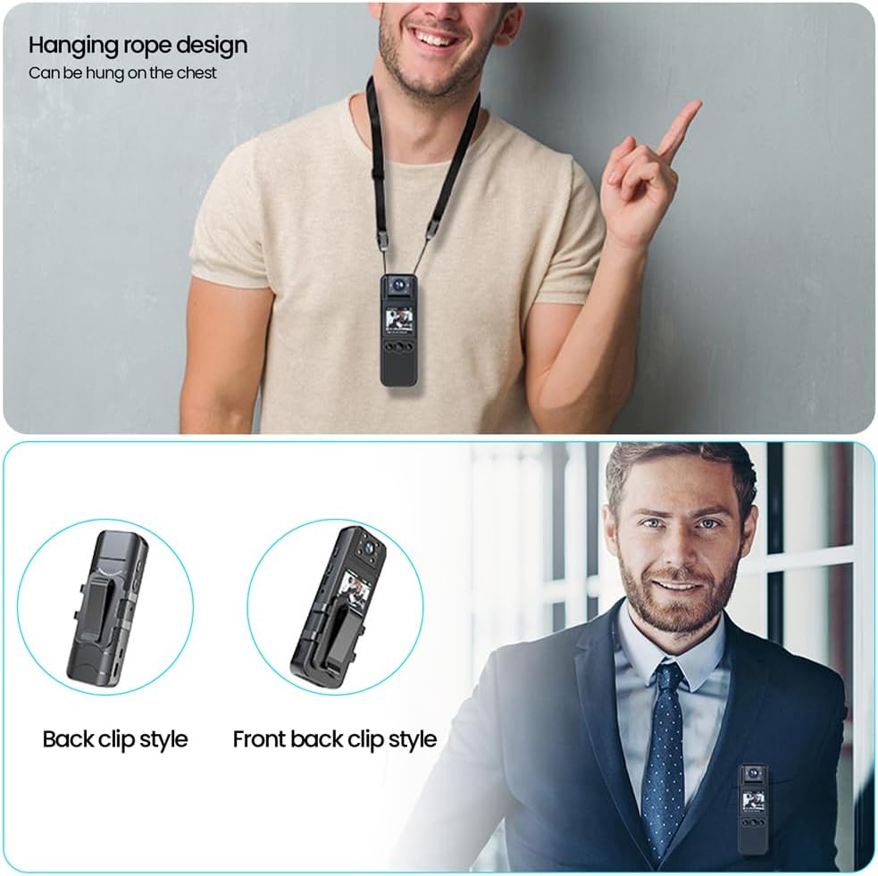 YARDHOBI HD 1080P Body Camera, 180° Lens + Night Vision + Audio
