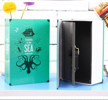 Colorful Diversion Book Safe with Combination Lock, Password Box & Metal Storage Safe for Home, Ideal Savings Coin Bank & Kids Storage Box, Heavy-Duty Steel Lining 18x11.5x5.5cm (green)