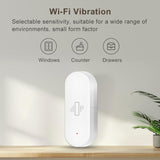 Smart Vibration Sensor for Windows and Doors, WiFi Wireless Glass Break Detector with App Alerts, Adjustable Sensitivity, Remote Monitoring, Easy Install Security Sensor
