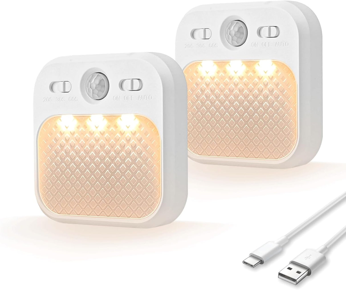 MERTTURM Motion Sensor Night Light, Wireless Rechargeable LED Night Light Indoor, 3 Sensor Modes&Adjustable Brightness (30days Standby), Stairs/Bedroom/Bathroom/Hallway Light for Kids, Adult [2 Pack]