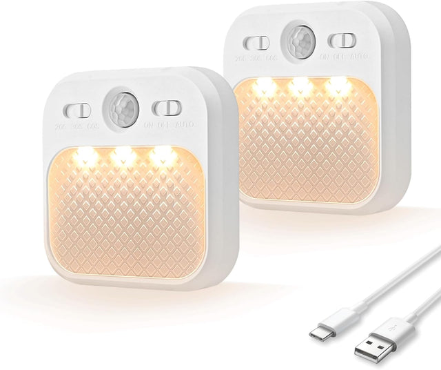 MERTTURM Motion Sensor Night Light, Wireless Rechargeable LED Night Light Indoor, 3 Sensor Modes&Adjustable Brightness (30days Standby), Stairs/Bedroom/Bathroom/Hallway Light for Kids, Adult [2 Pack]