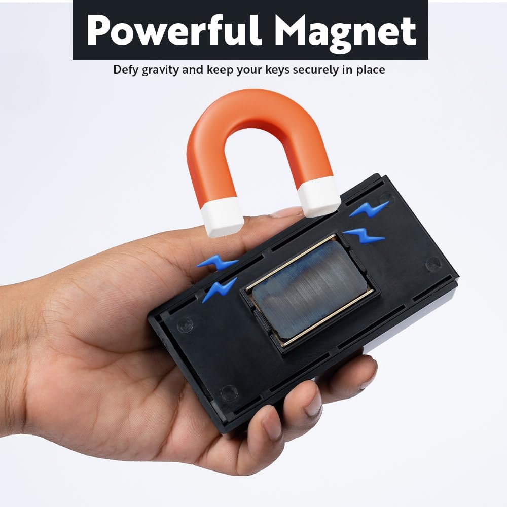 XL Magnetic Key Hider, Outdoor Hidden Storage Compartment for Car Key Fob, Fits Keys for Cars, RVs, Boats, Homes, Airbnb Rentals and Emergencies, Diversion Safe Spare Key Holder