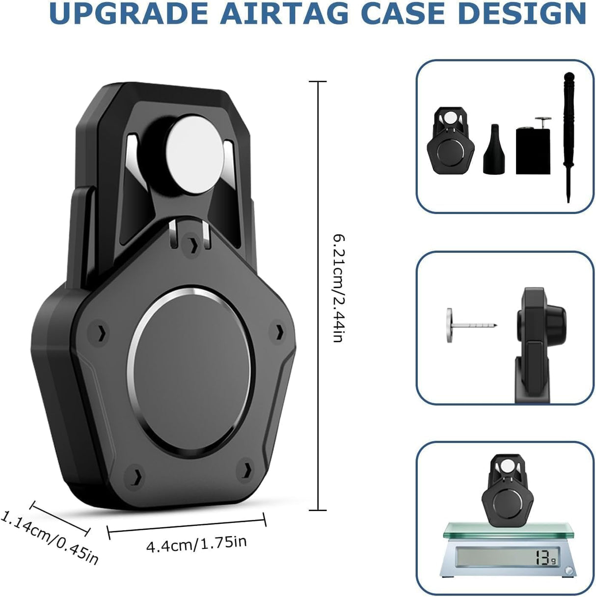 Aputue Kids Tracker Holder, Hidden Protective Case for Trackers, 2 Pack Anti-Detachment Tracker Cover with Magnetic Closure, Perfect for School Bags, Backpacks and Luggage