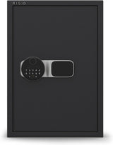 RIGID Hotel Safe Box | Tall Steel Strongbox with Digital Lock and Key | Heavy-Duty Safe for Office, Home, Business Use | Secure A4 Files, Jewelry, Cash (33D x 35W x 50H CM), Pre-Assembled