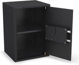 RIGID Hotel Safe Box | Tall Steel Strongbox with Digital Lock and Key | Heavy-Duty Safe for Office, Home, Business Use | Secure A4 Files, Jewelry, Cash (33D x 35W x 50H CM), Pre-Assembled