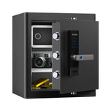 RPNB Home Safe Box,Personal Money Safe,Biometric Cabinet Safes,45 L | White Money Safe for Home, Metal Office Safe with Fingerprint Lock,Voice Prompt,One-Touch Unlock,Jewellery Drawer,Home,Hotel
