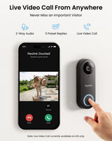 REOLINK Wired Video Doorbell WiFi, 5MP HD Door Bell Camera, 2.4 / 5GHz Wi-Fi Security Cam System, Human Detection, Cloud/microSD Card Storage, FrontDoor, Chime Included